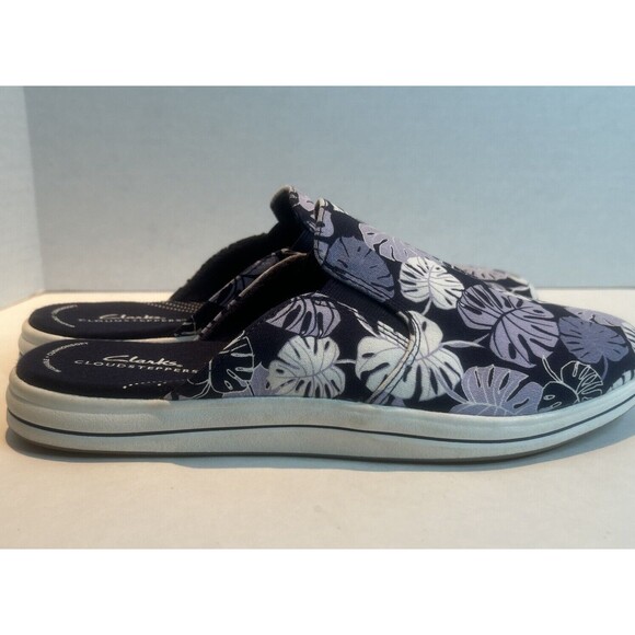 Clark’s Cloudstepper Breeze Shore Mules. Women’s 9.5M. Tropical Print. Washable - Picture 2 of 8